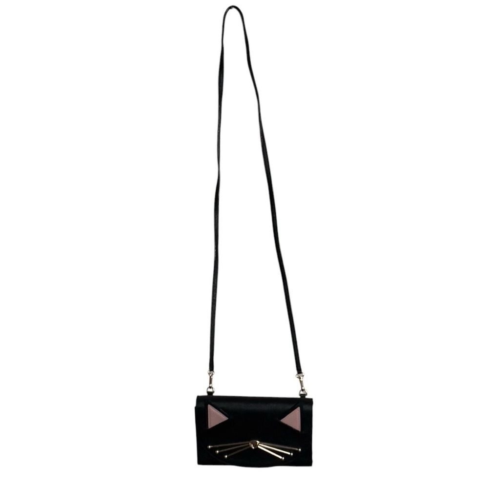 Kate Spade NY Winni Jazz Things Up Cat Leather Wallet Crossbody Clutch Bag - Picture 5 of 13